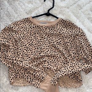 leopard cropped long sleeve